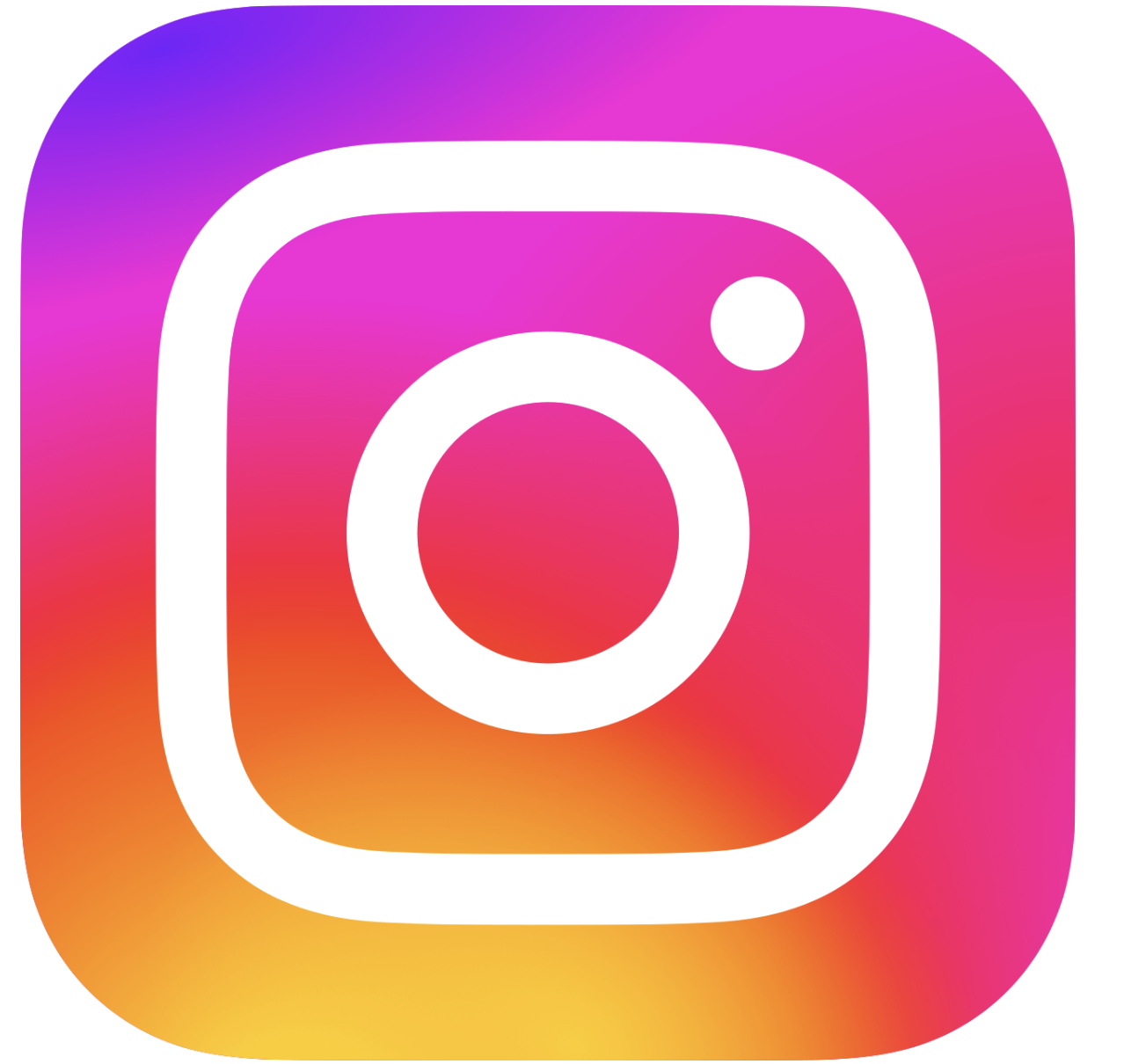Instagram logo with a colorful gradient background of pink, purple, orange, and yellow.
