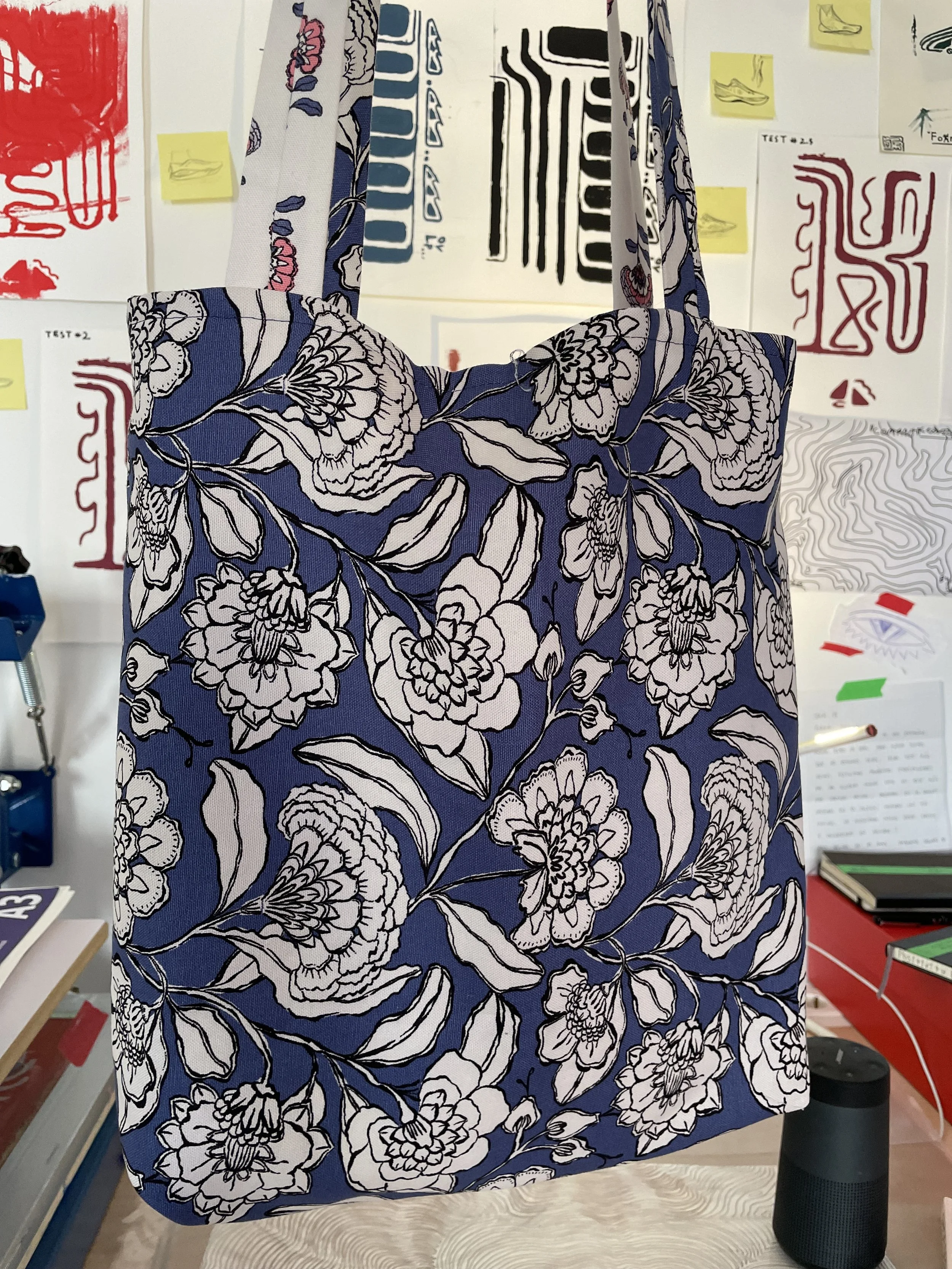 "Flower tote (inside)" —jan. 2026 [Sewing project]