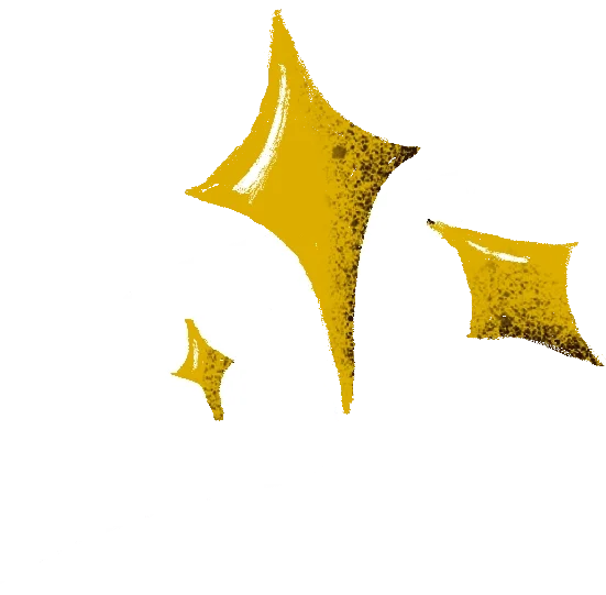 Golden star-shaped balloons floating against a black background.