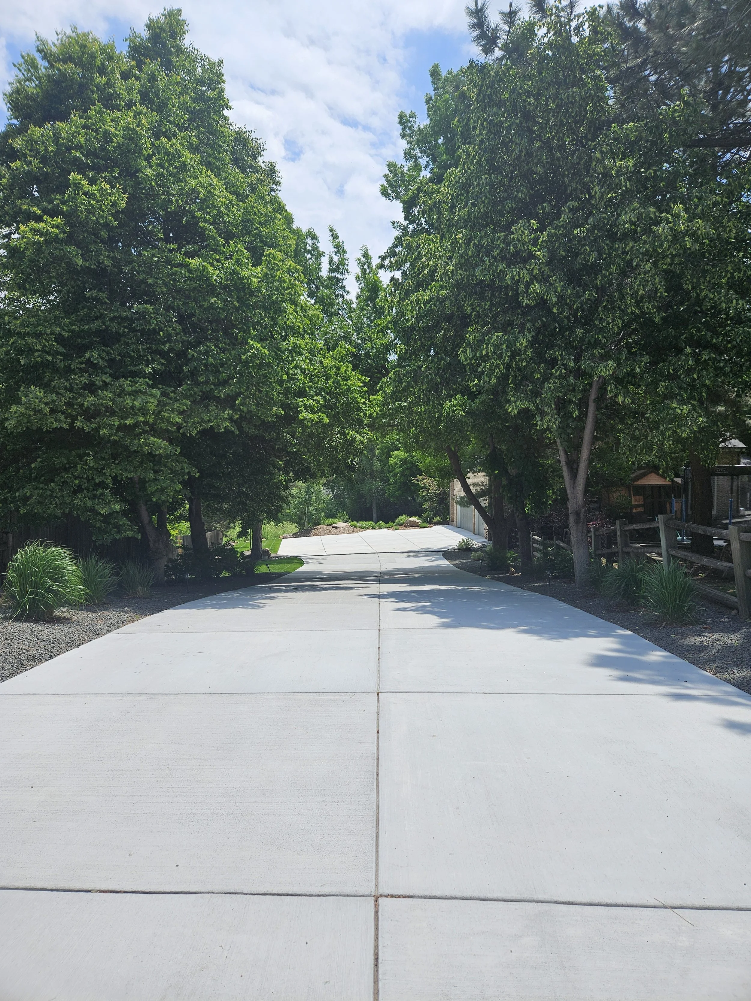 Regular concrete driveway