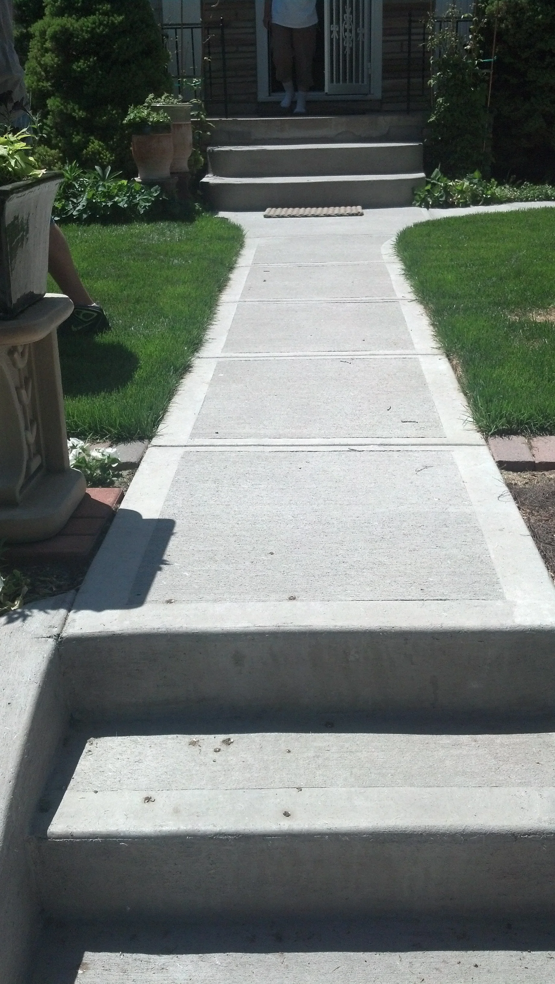 Concrete walkway with steps