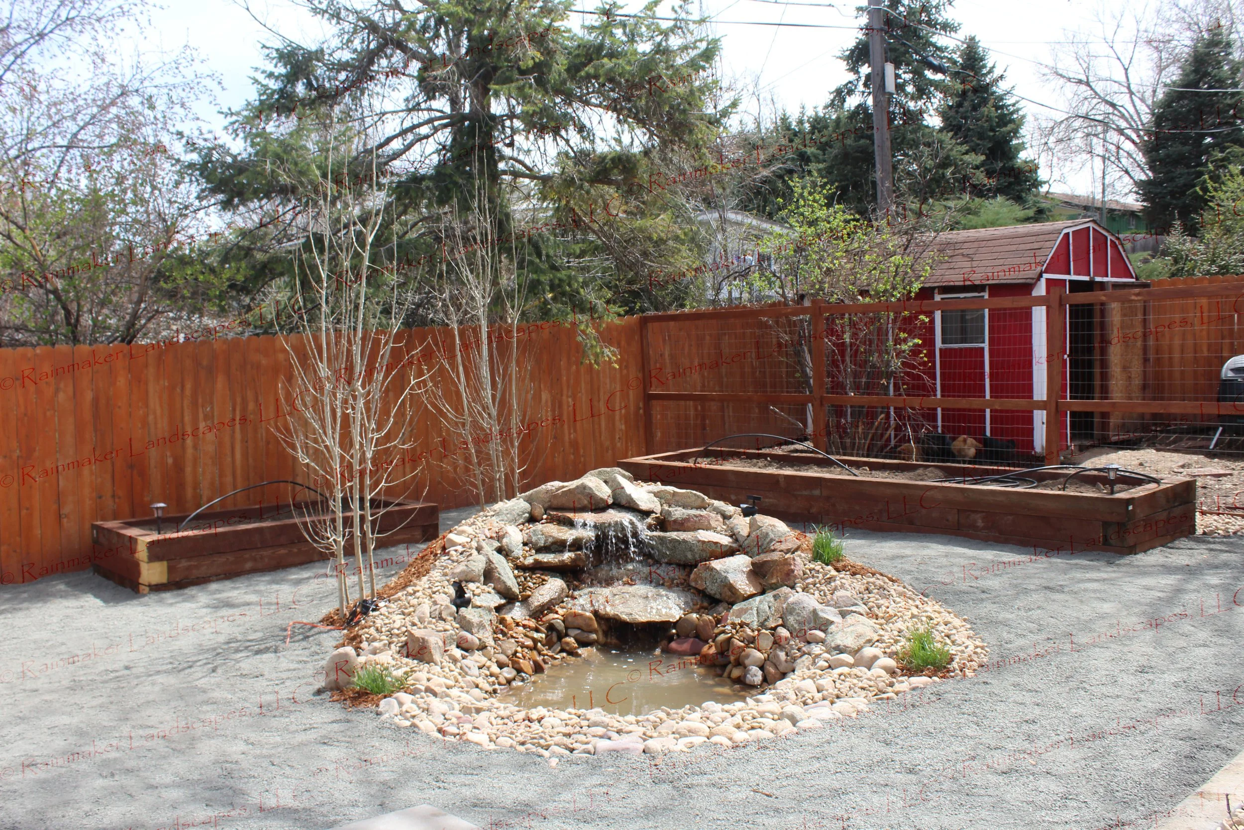 Sensory pond with small water fall 