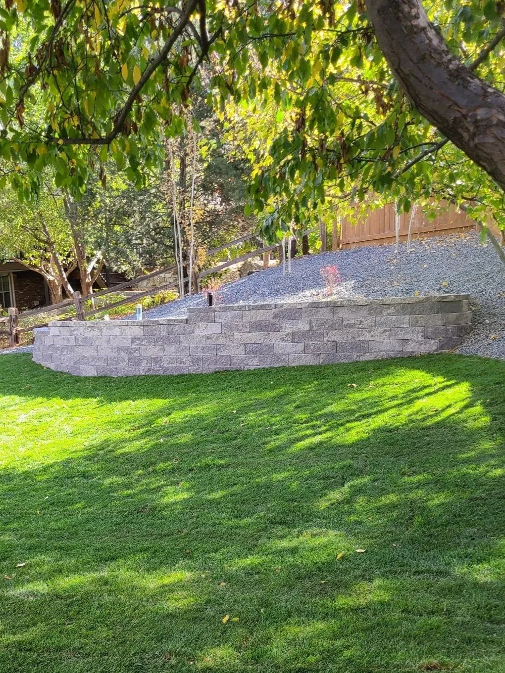 Highlands Ranch grey block retaining wall 