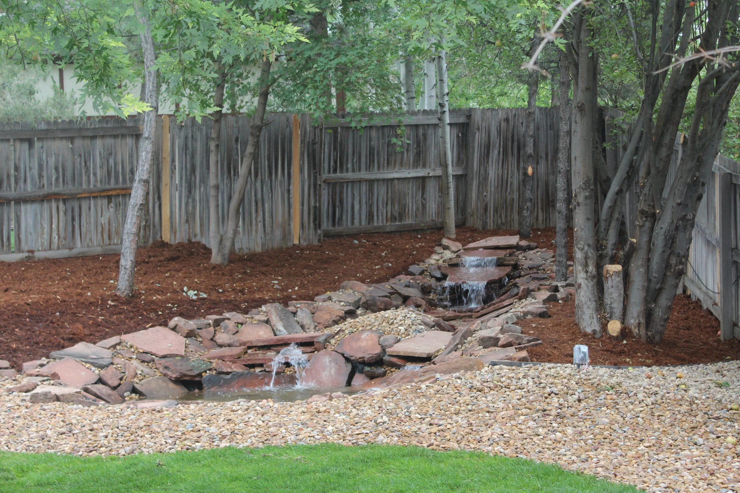 Flagstone large water fall with small pond