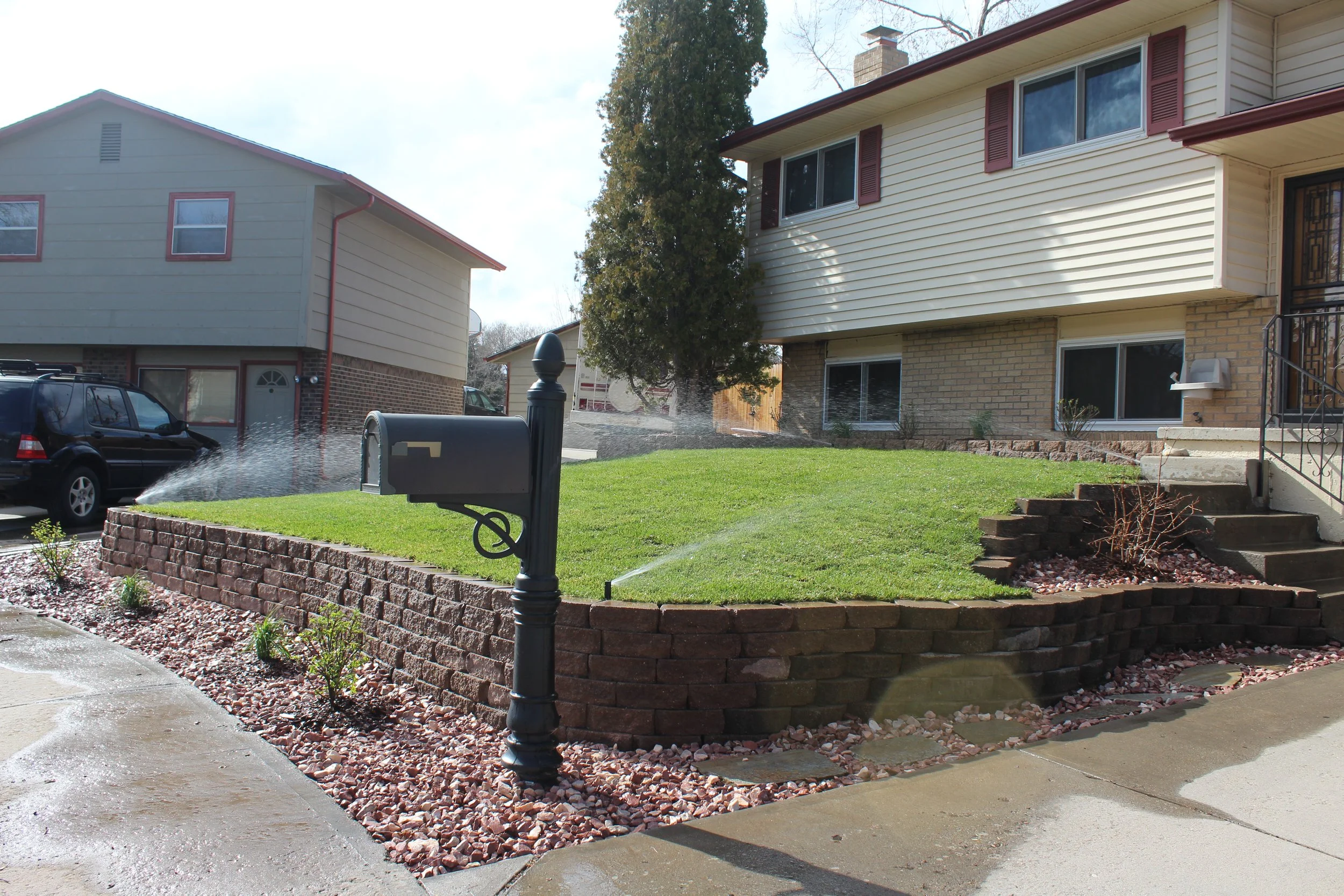 Lakewood front yard retaining wall 
