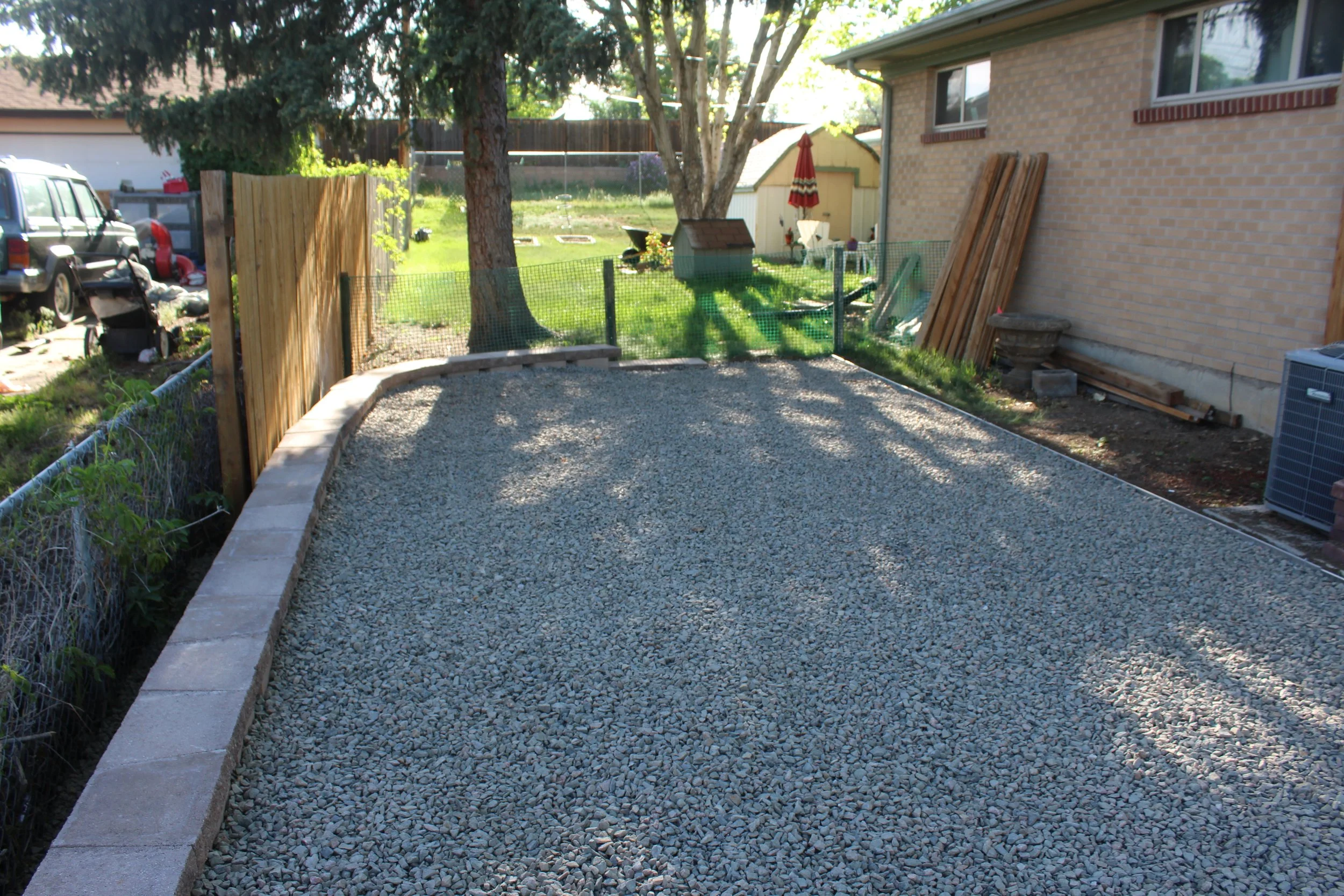 Arvada retaining wall to create parking for RV
