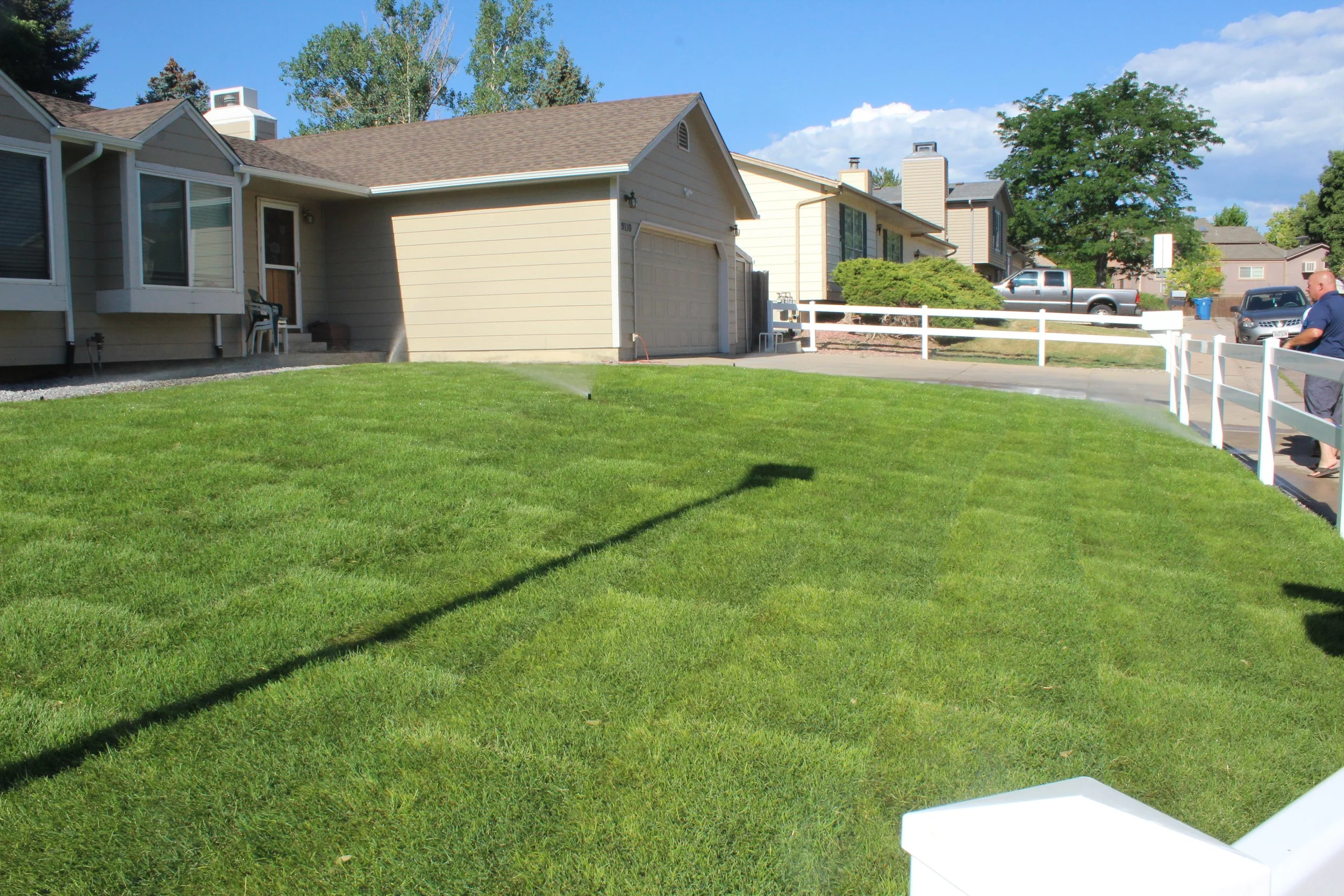 Littleton lush green grass front yard