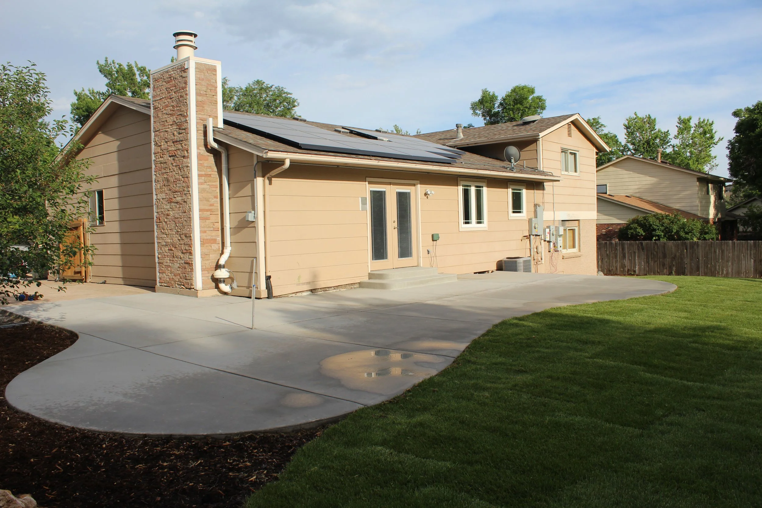 Concrete patio with space for a hot tub