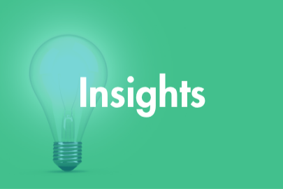 A graphic of a light bulb with the word "Insights" next to it on a green background.