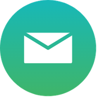 Email icon with white envelope on green circular background