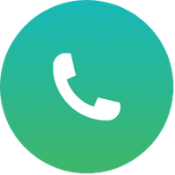 Green circular icon with a white telephone handset symbol in the center.