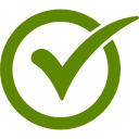 Green checkmark inside a circle