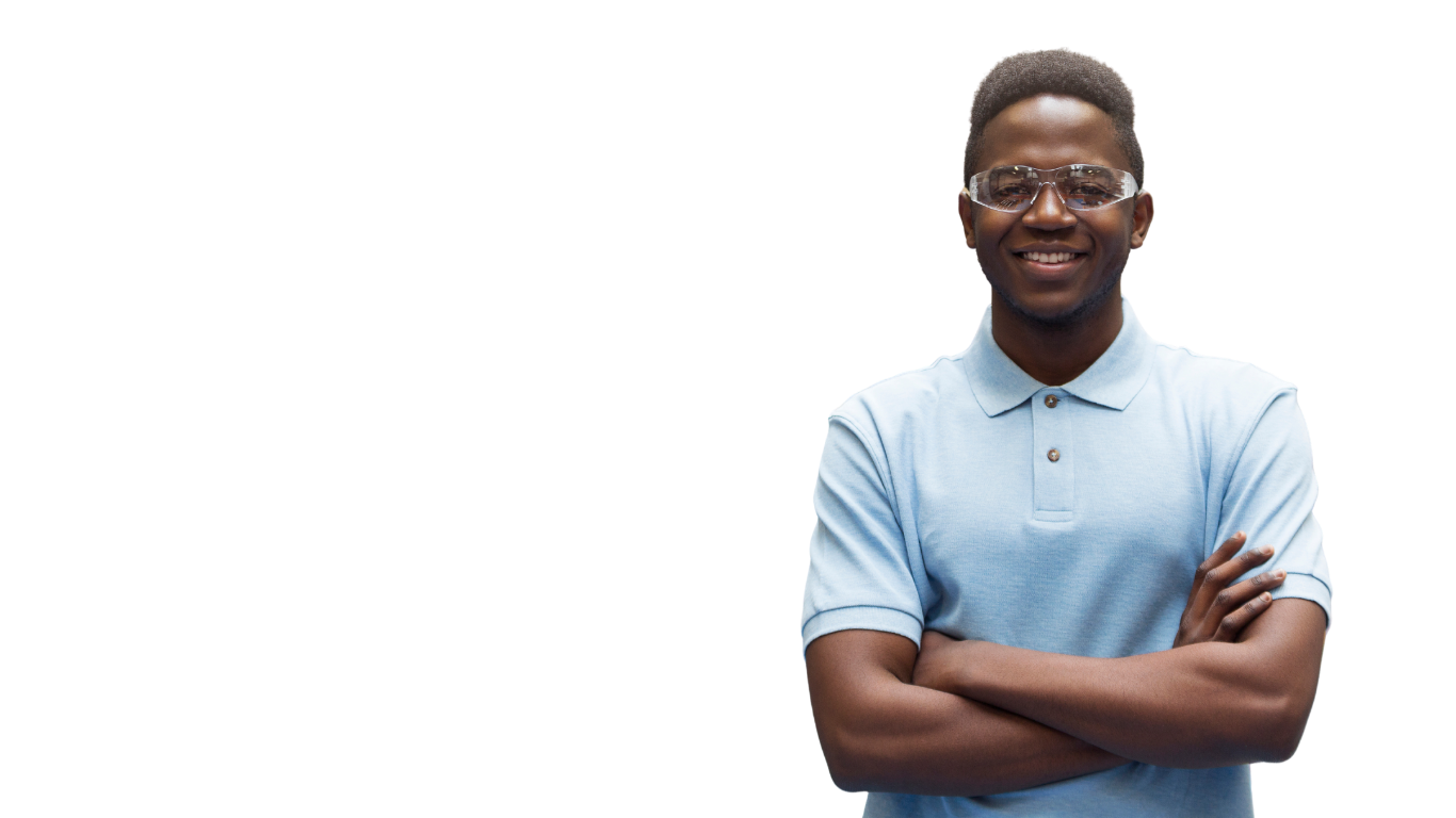 Student wearing safety glasses