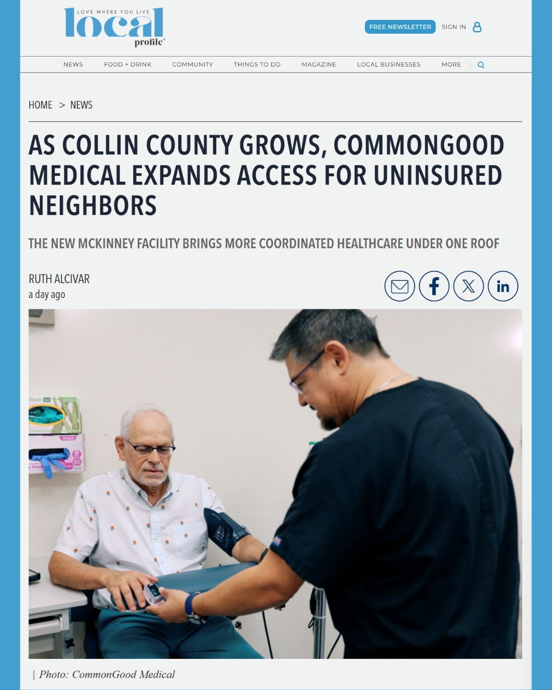 We're so grateful to Ruth Alcivar and @localprofiletx  for sharing the story of CommonGood Medical and highlighting the growing need for accessible healthcare in Collin County. 💙

As our community continues to grow, so does the need for quality, com