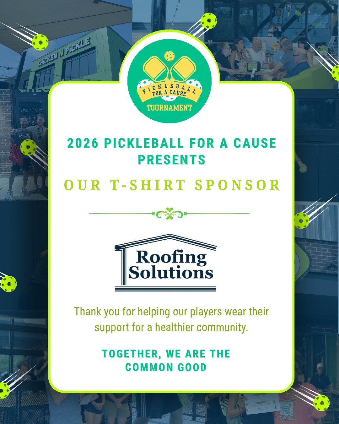 🏓👕 A big thank you to @roofingsolutionstexas, our 2026 Pickleball for a Cause T-Shirt Sponsor!

We are so grateful for their generosity in helping make this year's event possible and making sure every player had a shirt to remember the night by.

B