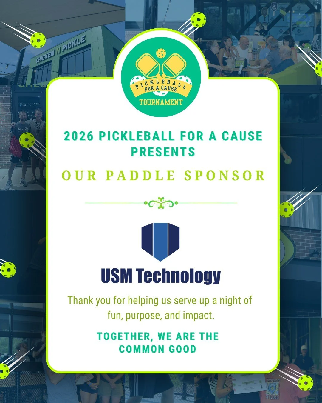 🏓 Serving up a special thank you to @usmtechnology, our 2026 Pickleball for a Cause Paddle Sponsor!

Thanks to their generous partnership, our first-place winners in both the Adult Competitive and Adult Casual Tournaments walked away with something 