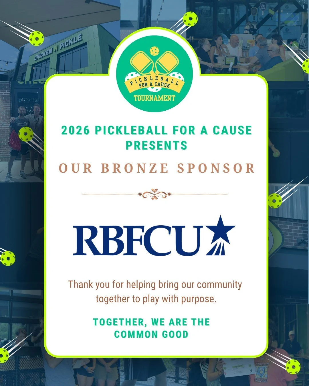💙🏓 Some partnerships make an impact far beyond a single event.

A heartfelt thank you to @rbfcu, one of our 2026 Pickleball for a Cause Bronze Sponsors, for continuing to stand alongside CommonGood Medical and our mission.

Year after year, we are 