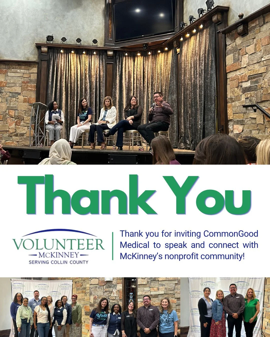 We&rsquo;re grateful to Volunteer McKinney for inviting CommonGood Medical to be a guest speaker at their Nonprofit Leadership Breakfast last month!

It was a privilege to share more about CommonGood&rsquo;s mission, the neighbors we serve, and the w
