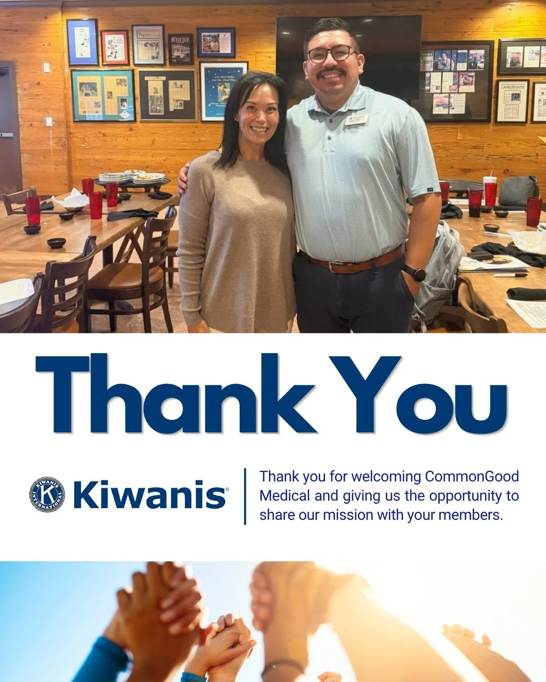 We are grateful to the Kiwanis Club of Allen for welcoming CommonGood Medical and giving us the opportunity to share more about our mission and the neighbors we serve!

It was a privilege to spend time with a group that shares such a strong heart for