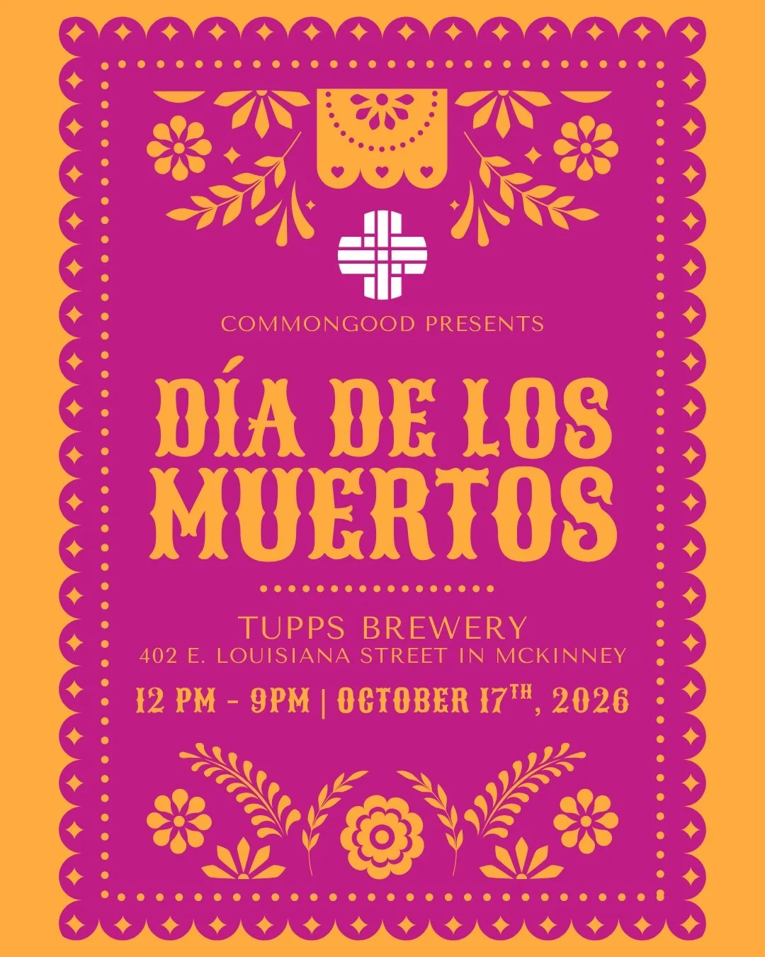 This Saturday, D&iacute;a de los Muertos comes to McKinney, and CommonGood Medical and CommonGood Thrift will be there! 🧡🌼

Stop by both CommonGood booths!

🩺 CommonGood Medical: Learn about compassionate healthcare for uninsured neighbors in Coll