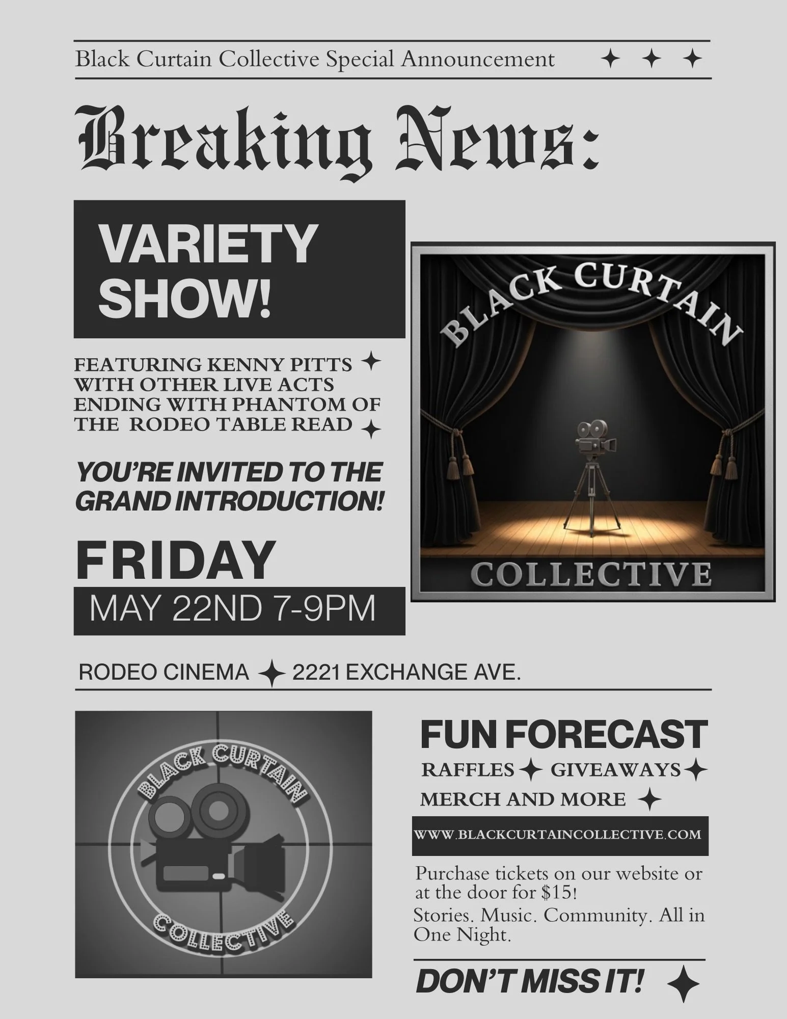 Variety Show & Table Read Event
