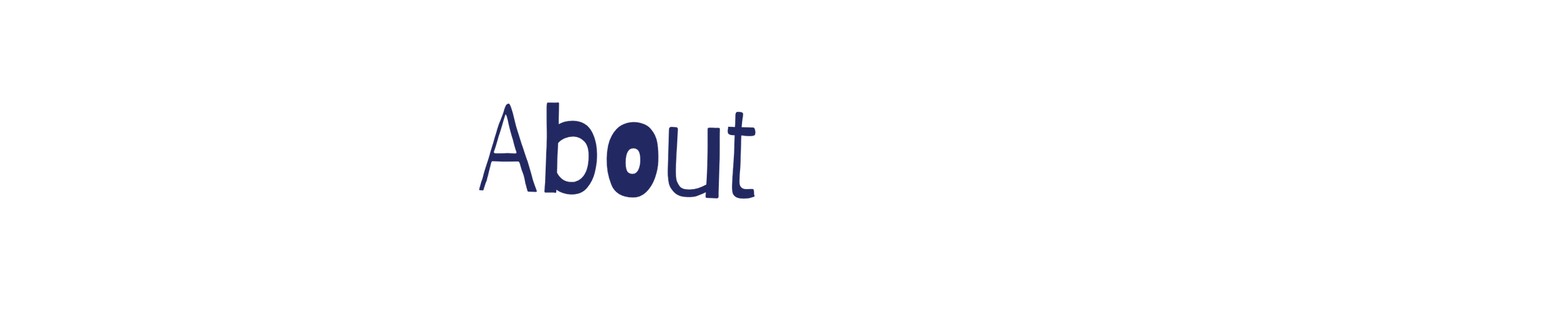 Blue button that reads 'About.'