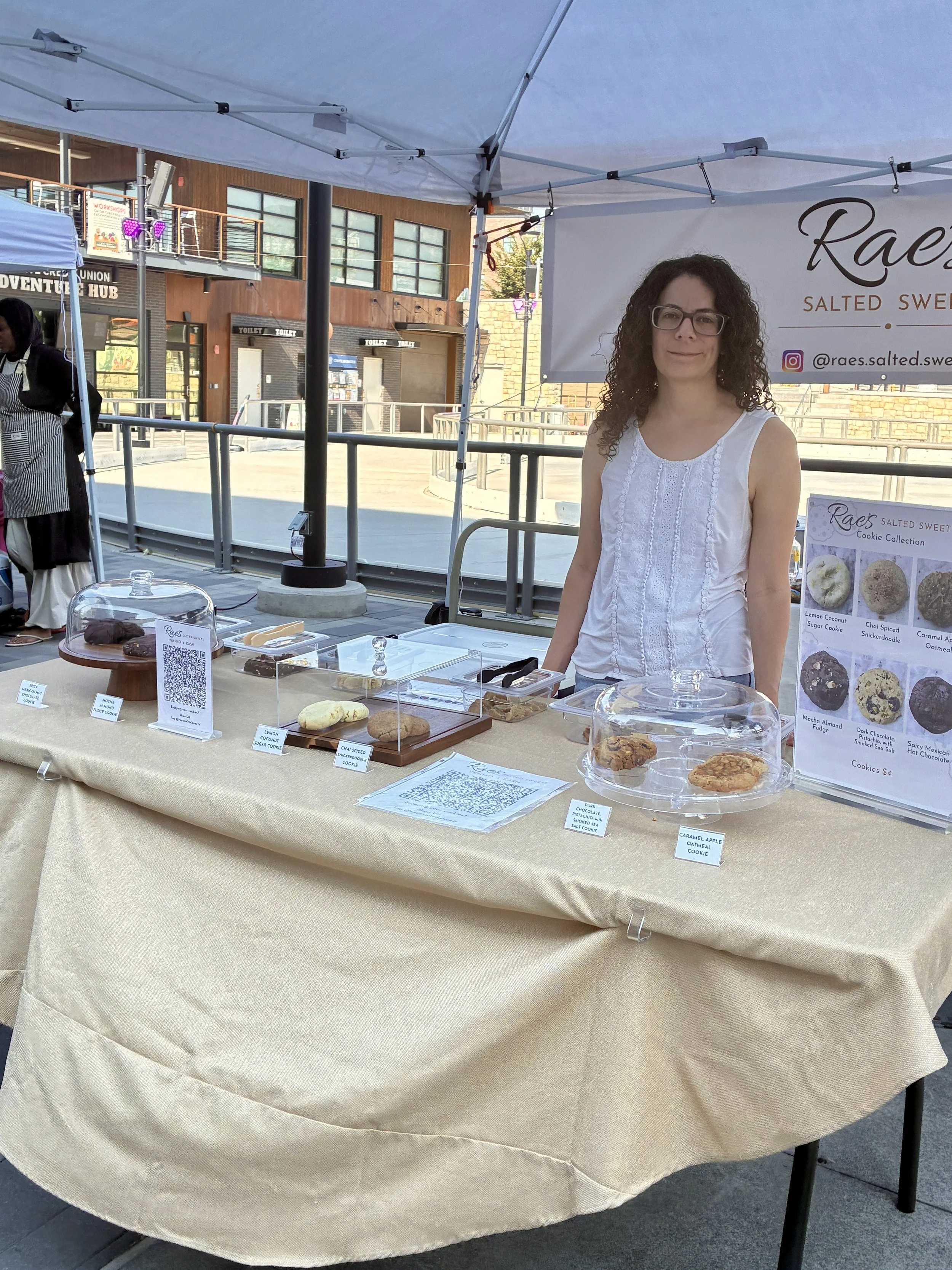 Rachael at the Rae’s Salted Sweets booth at the Millcreek Farmers Market.