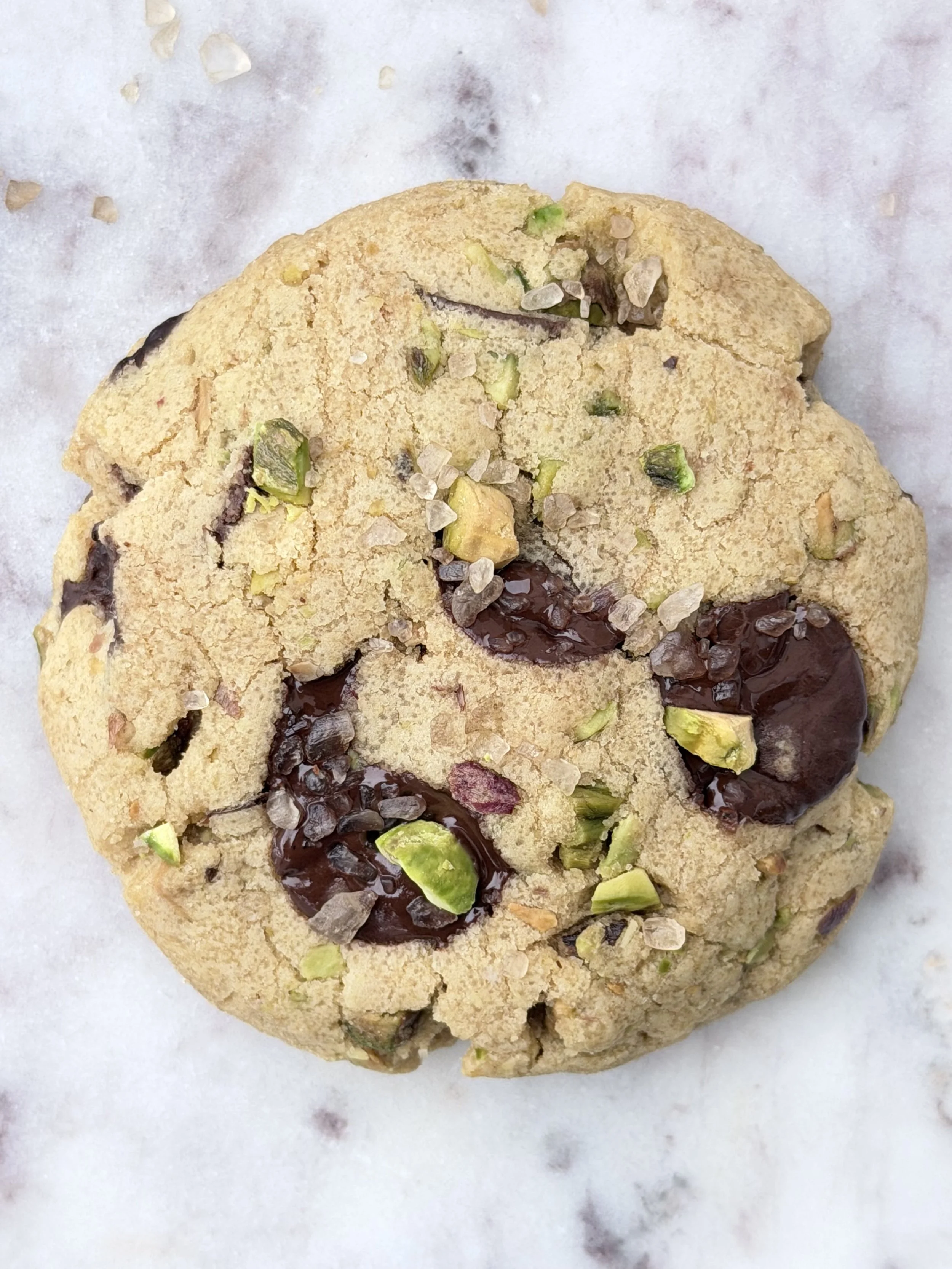 Dark Chocolate, Pistachio, with Smoked Sea Salt Cookie