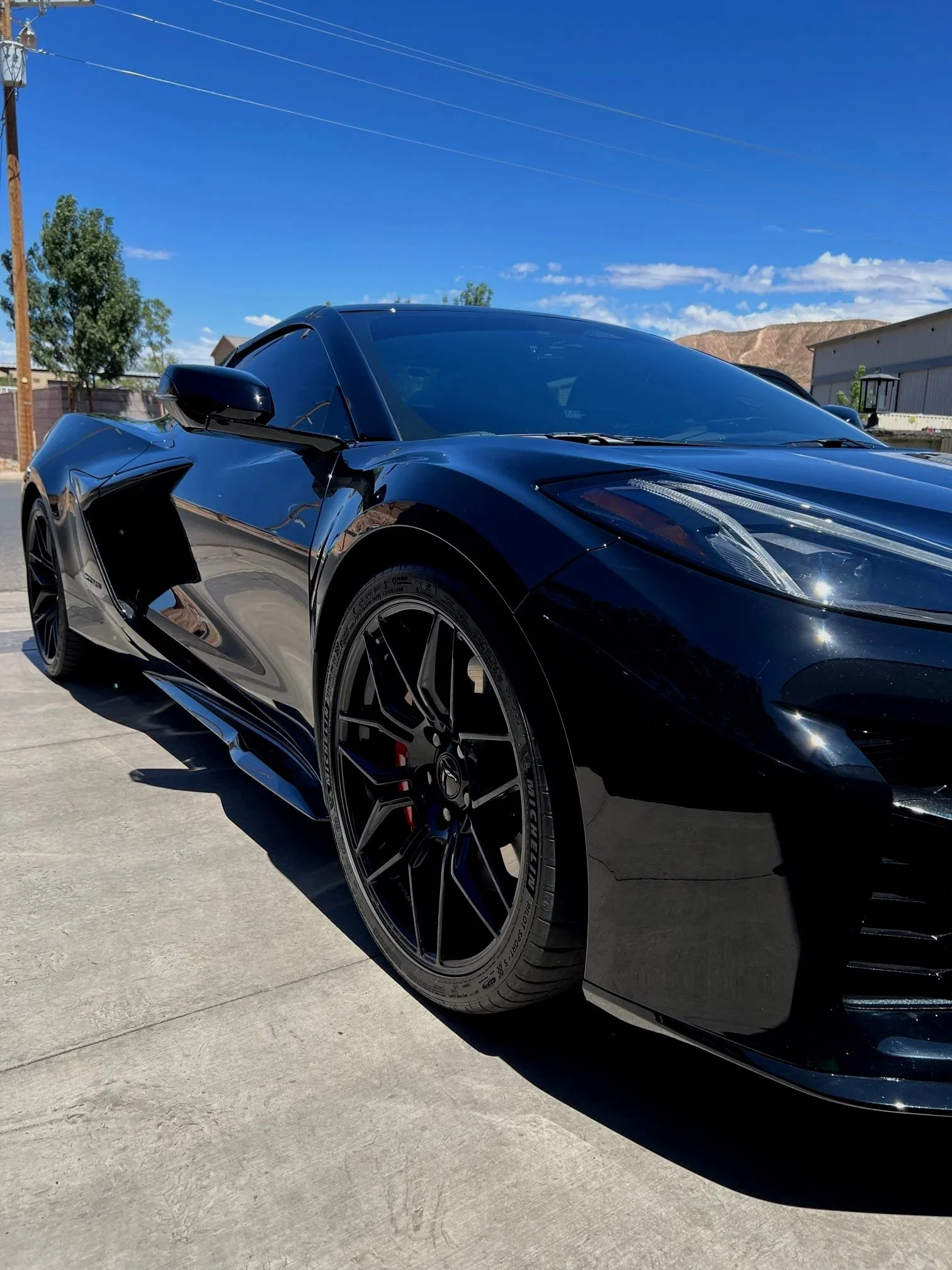 Black Corvette Z06 after getting a full exterior and interior detail.