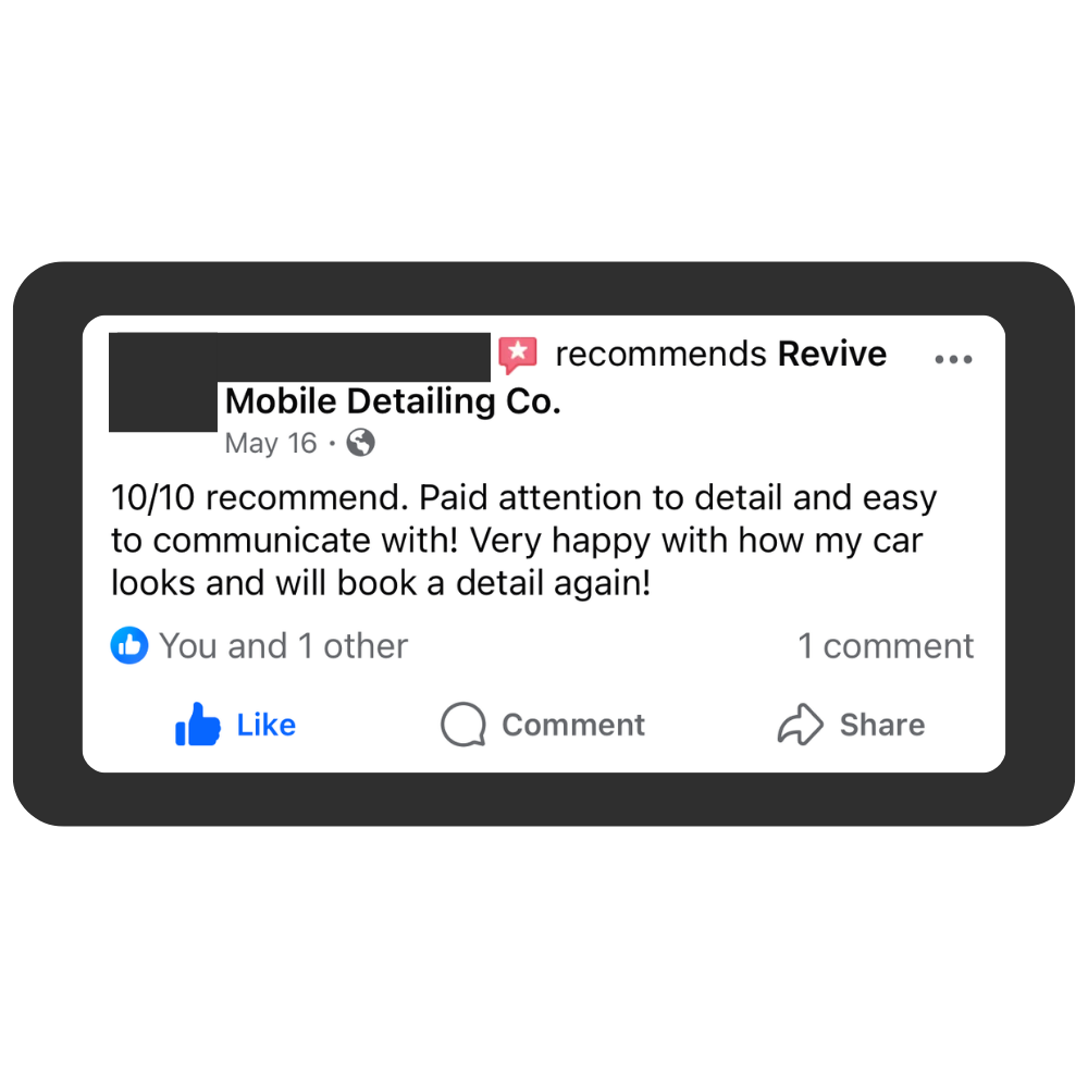 Review from a client who a local mobile detailing company in St. George performed an interior detail