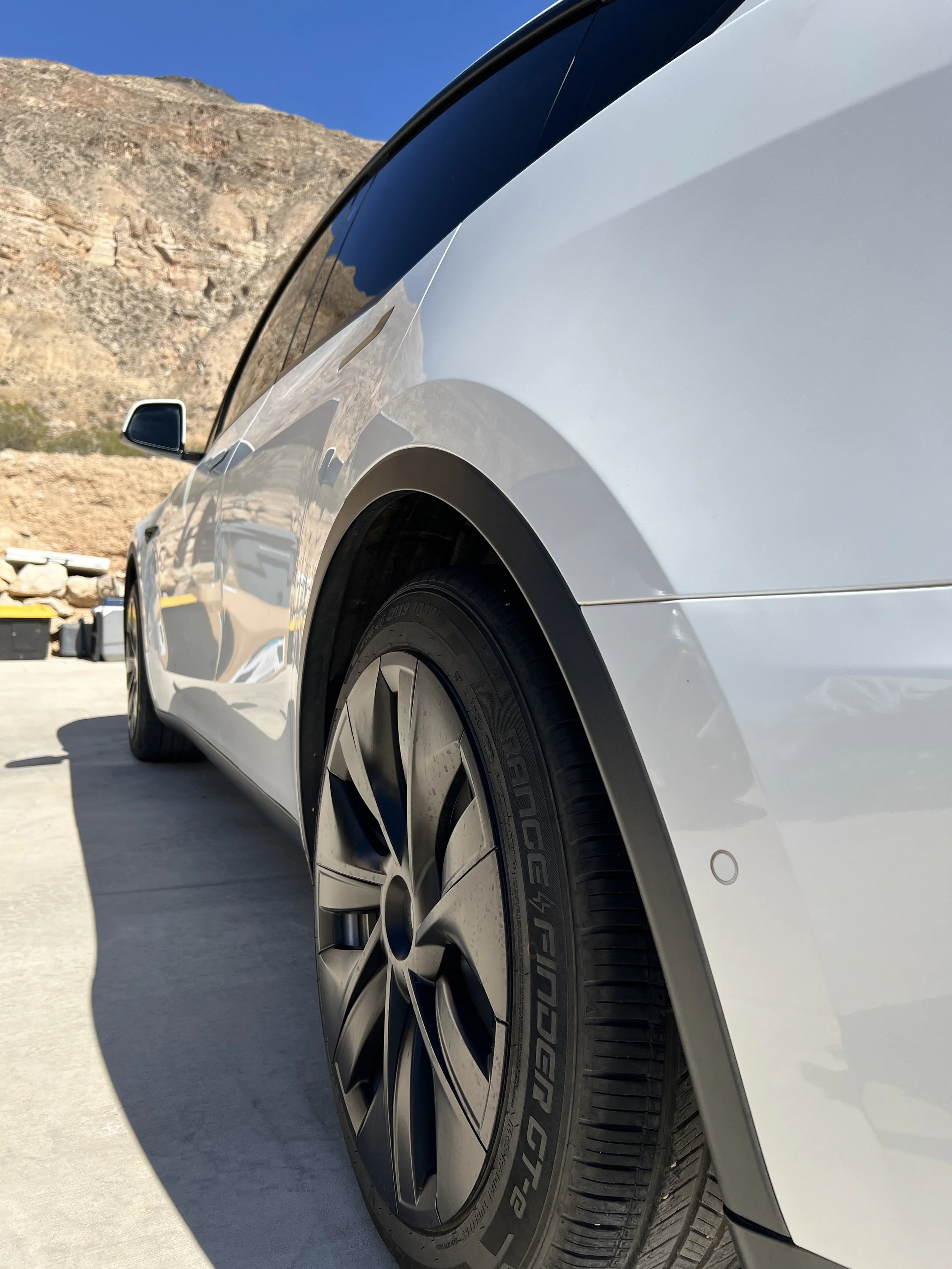 Tesla model Y after an exterior detail was performed by a mobile detailing company in St. George Utah