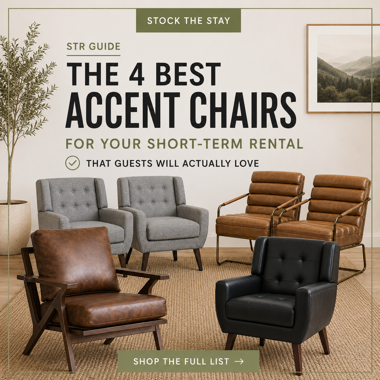 The 4 Best Accent Chairs for Your Short-Term Rental (That Guests Will Actually Love)