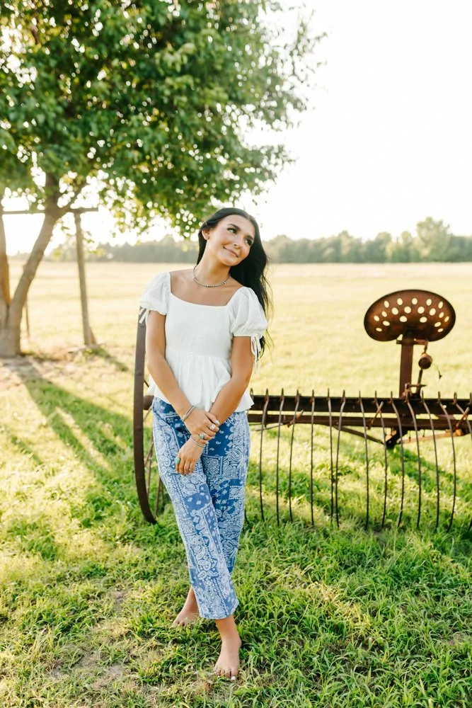 Davi & Dani Blue Paisley Bandana Barrel Legged Jeans