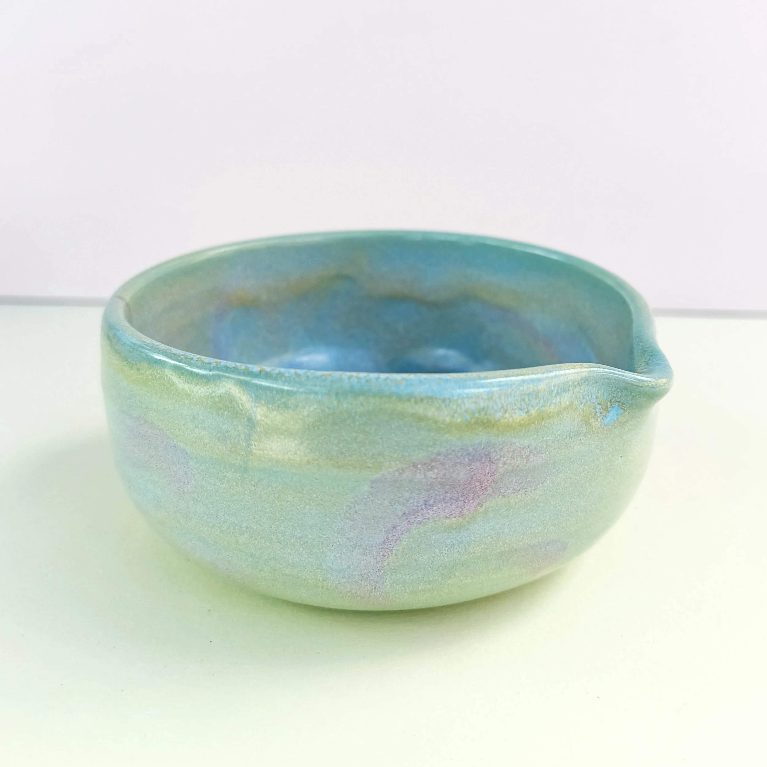 blue swirl matcha bowl