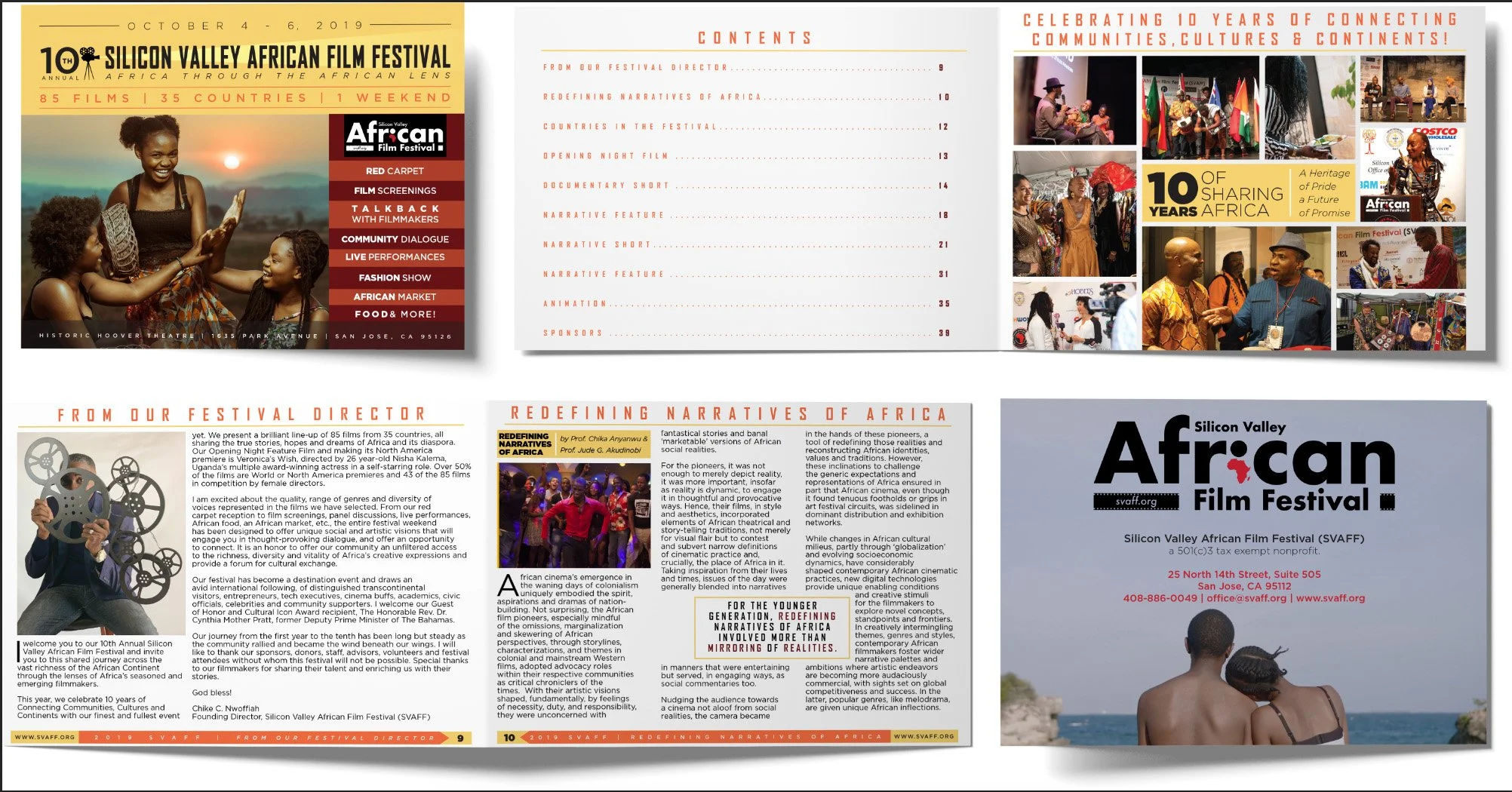 Silicon Valley African Film Festival Catalog - InDesign/Photoshop