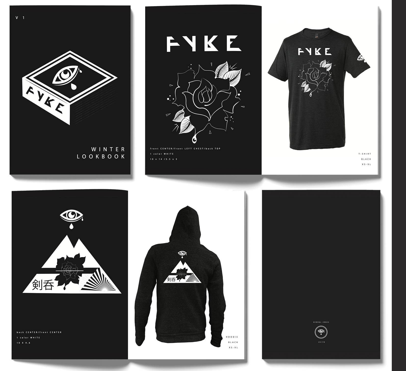 Fyke Merchandise Lookbook Concept - InDesign/Illustrator