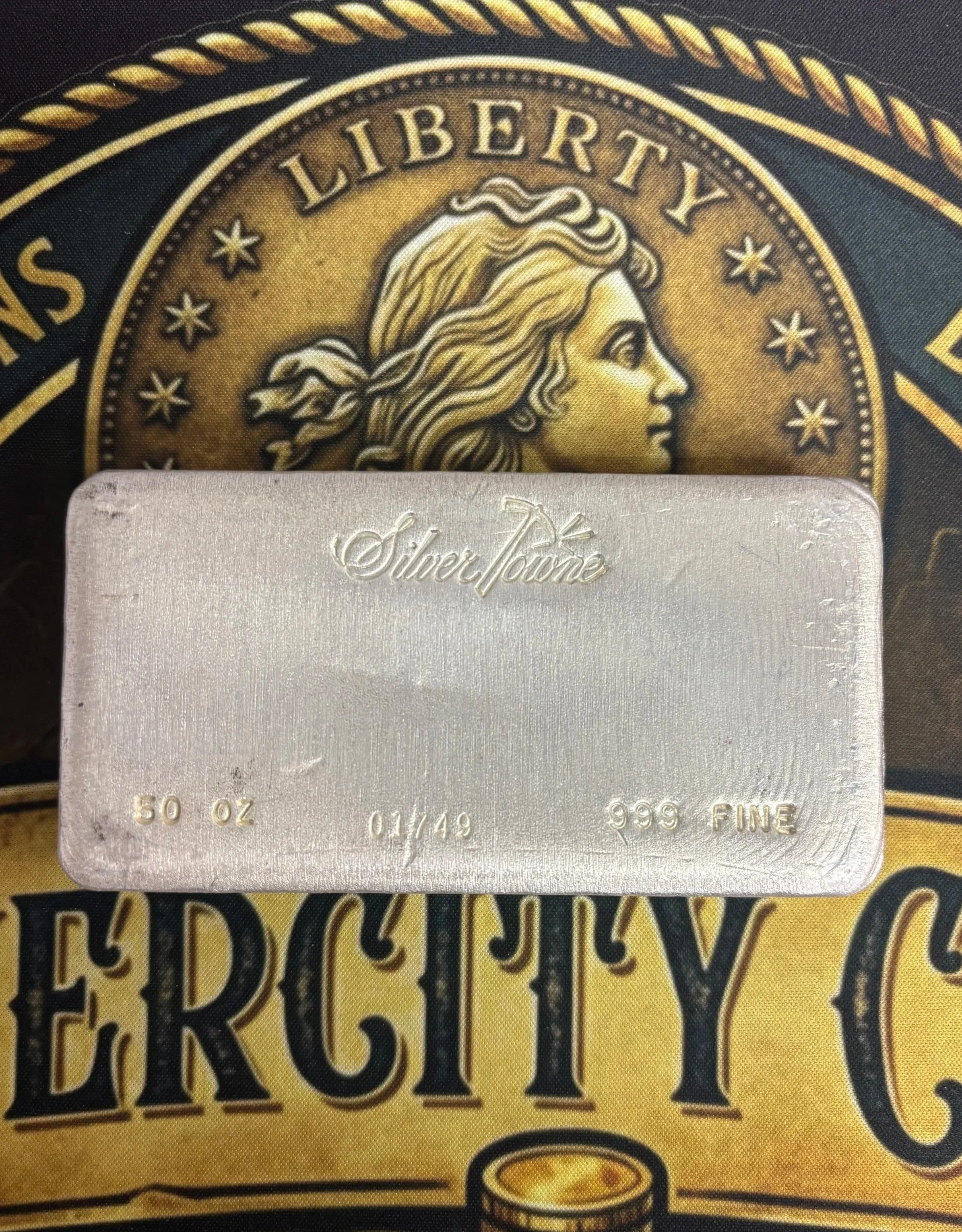 50oz Sterling Silver bar for sale.
