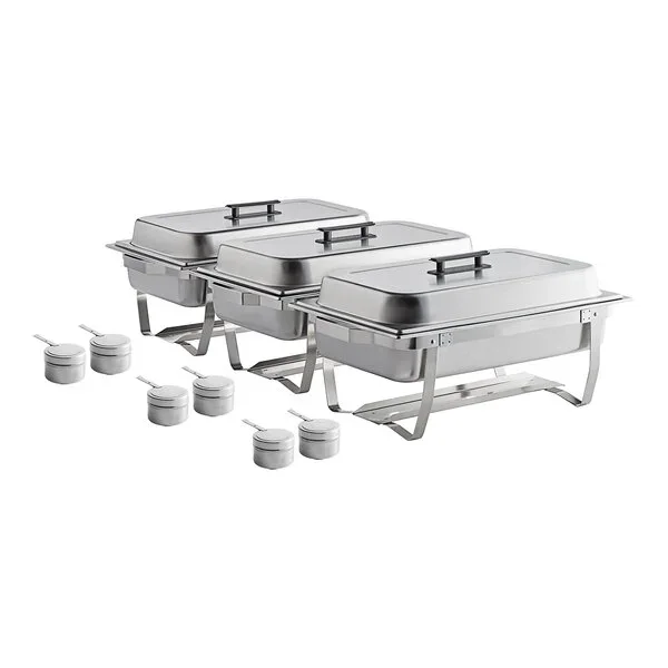 Premium 3-Pack 8-Quart Chafing Dish Rental (Includes Setup & Breakdown)