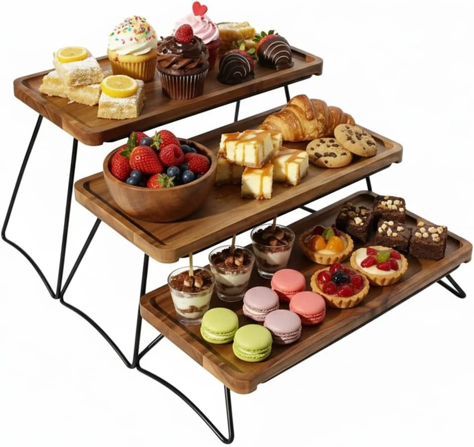 3 Tier Acacia Wood stand