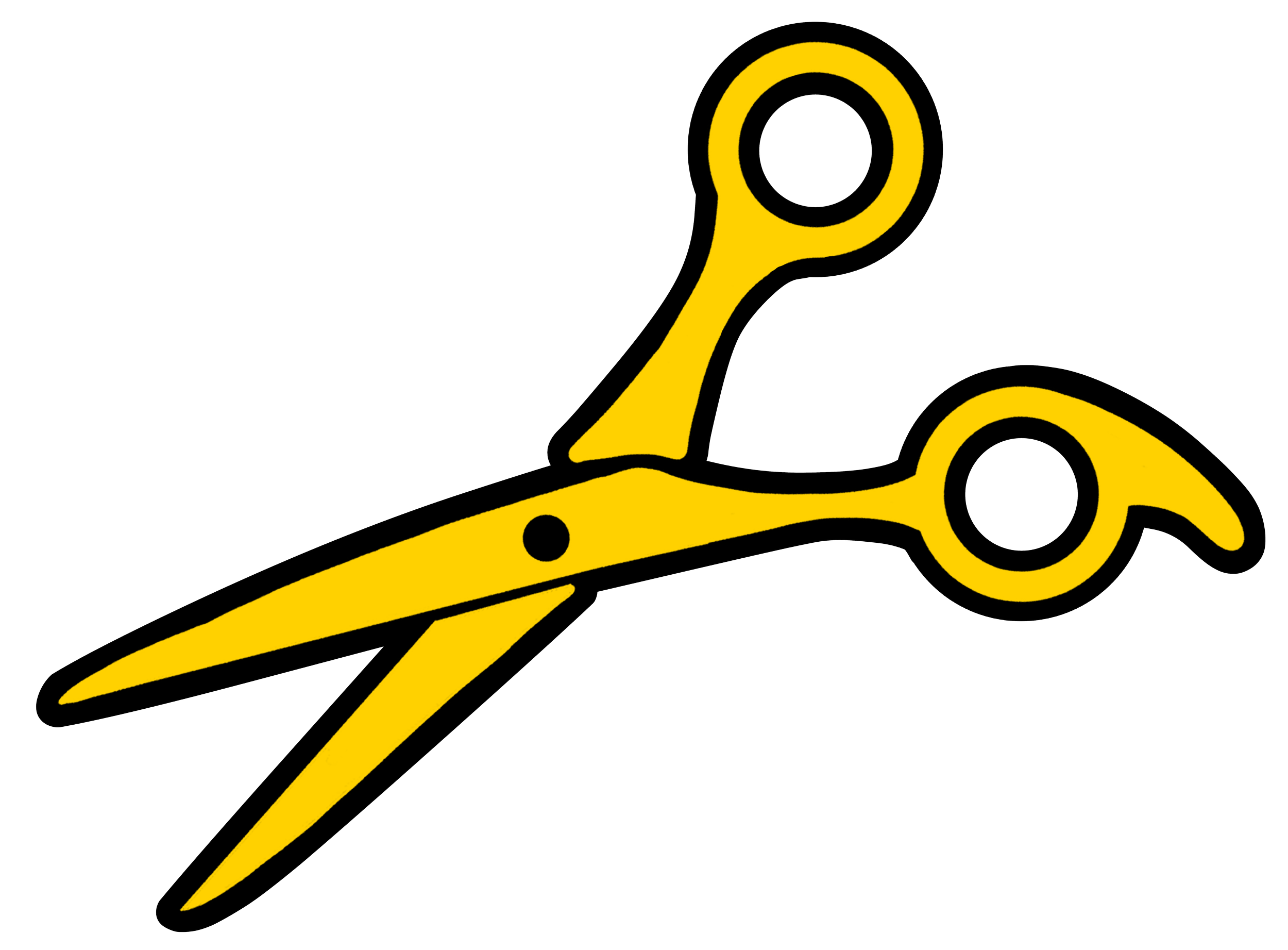 An illustration of yellow scissors.
