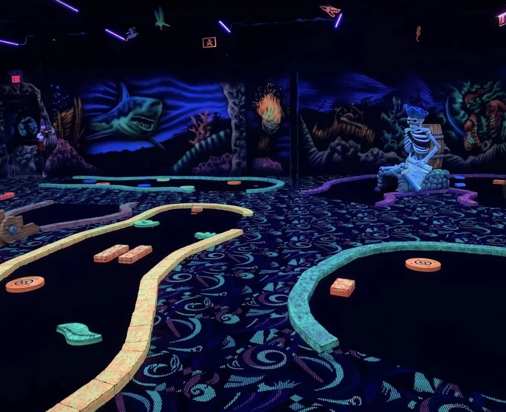 Glow in the dark mini golf course