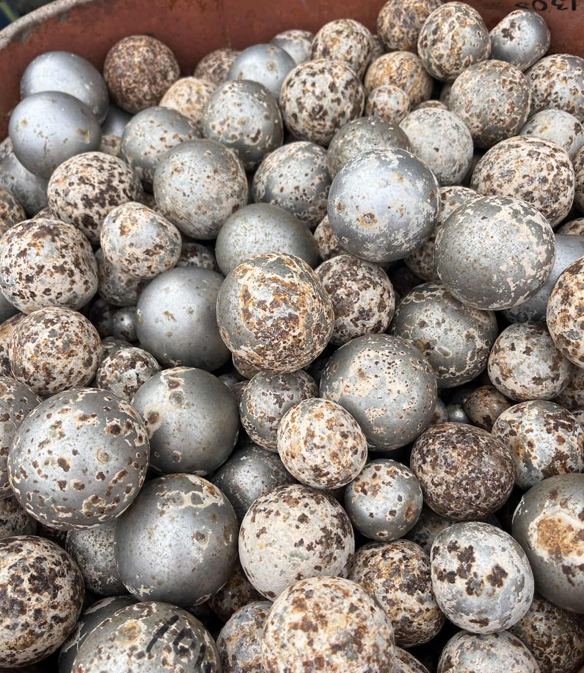 High value alloy metals like chromium and molly ready for industrial recycling