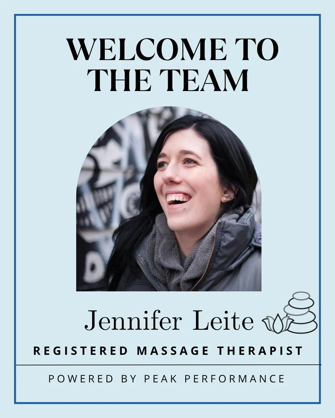 Meet Jennifer Leite, a Registered Massage Therapist and our new addition to the team here at Powered by Peak Performance!

Jennifer is passionate about helping people one on one, educating her patients and creating a safe space for treatment. She bel