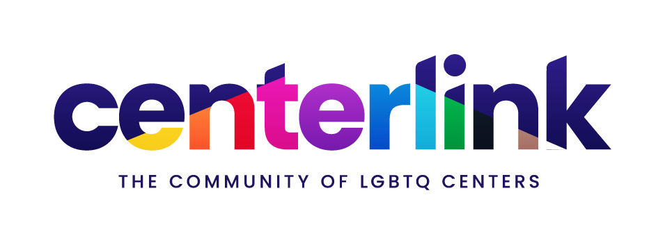 Centerlink logo with rainbow-colored letters and the slogan "The Community of LGBTQ Centers" below.