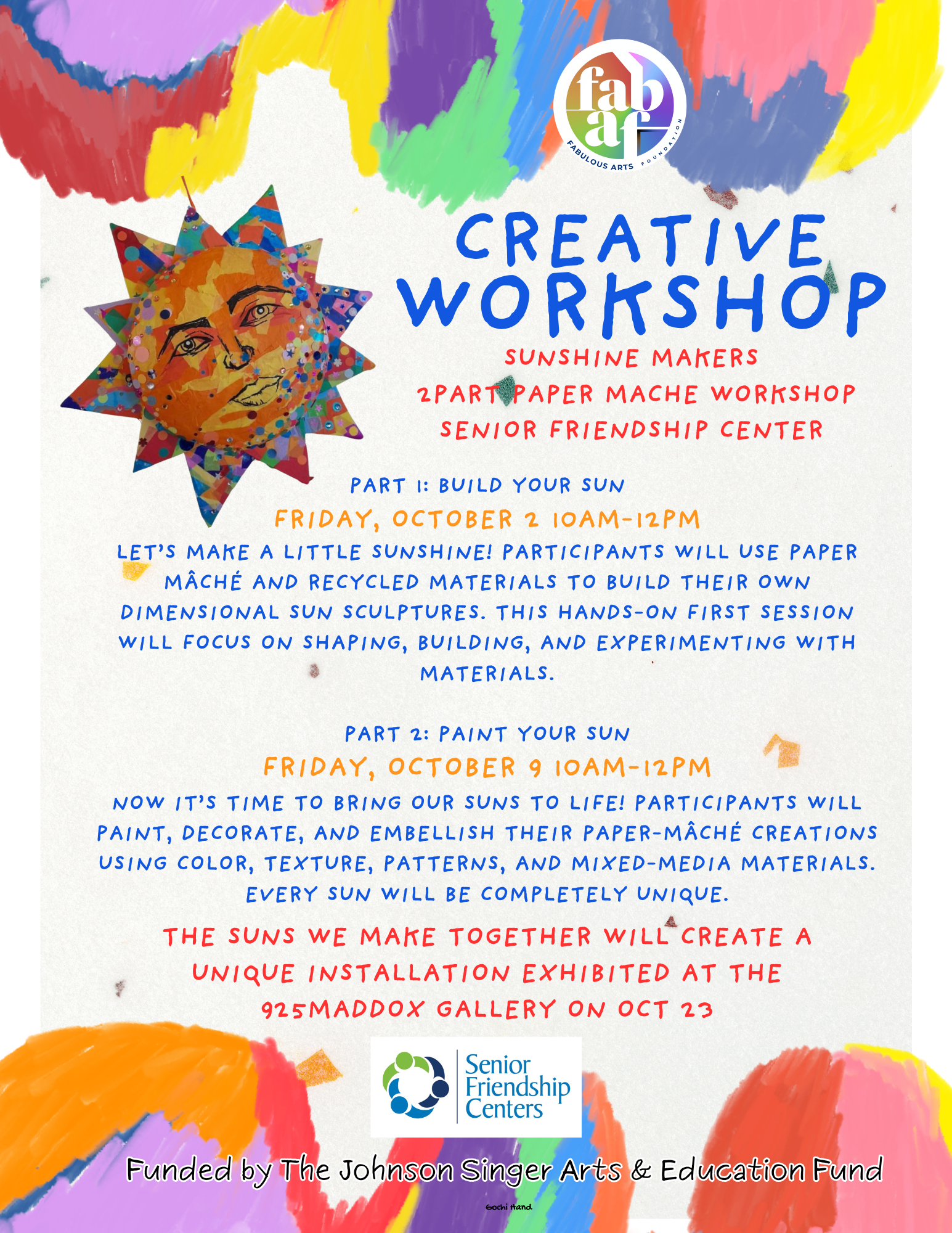 2-Part Paper Mâché Sun Workshop with Cosmic Art by Ari 