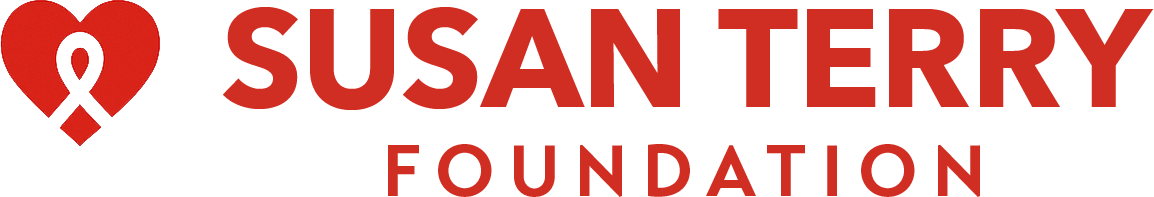 Susan T. Foundation logo with a red ribbon shaped like a heart on the left and text in red reading 'SUSAN TERRY FOUNDATION'.