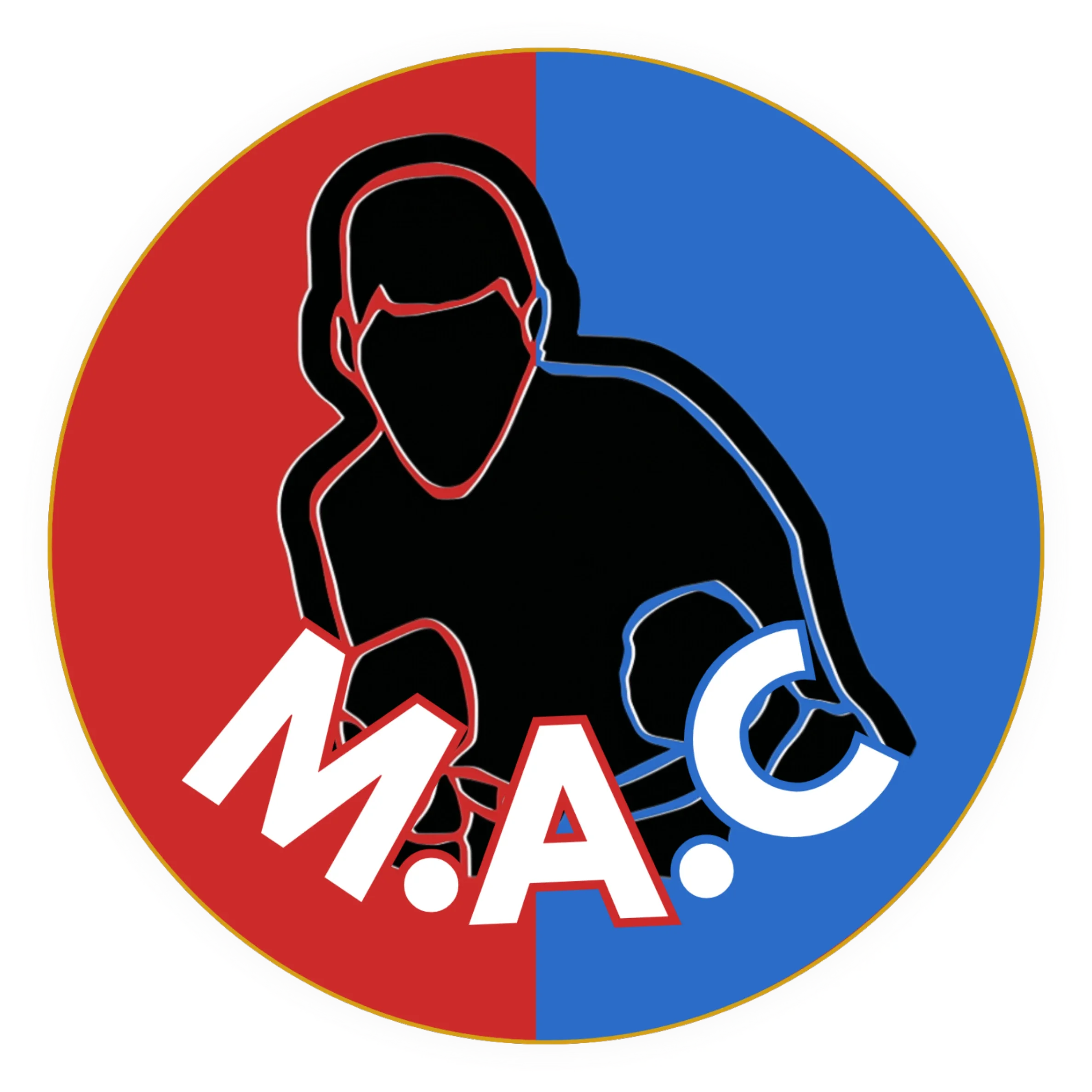Melrose Athletic Club M.A.C. logo featuring a boxing figure in red and blue