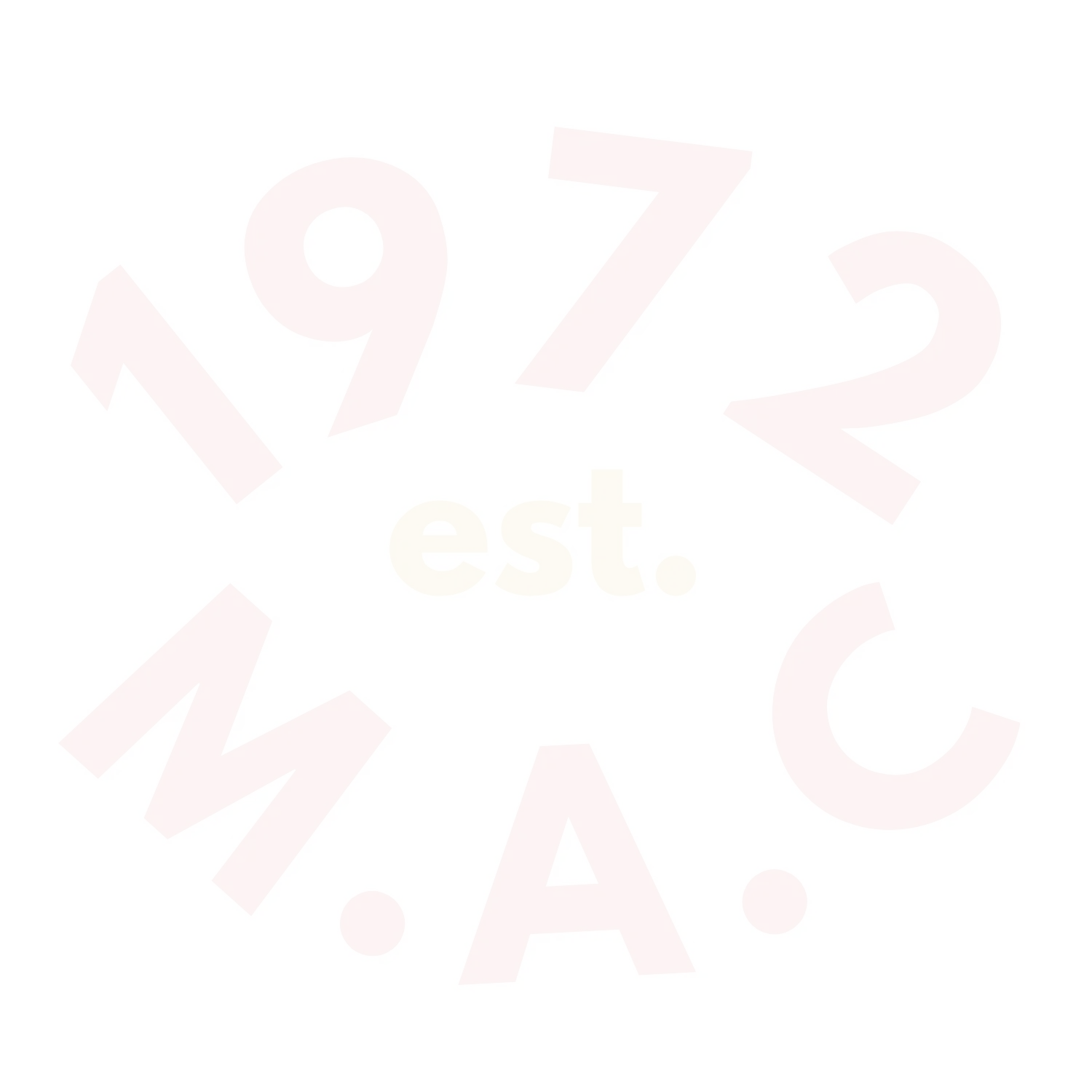 Text reading '97/22 est.' in red and gold colors with scattered red numbers around it.