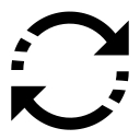 Simple black icon showing that trade ins are accepted