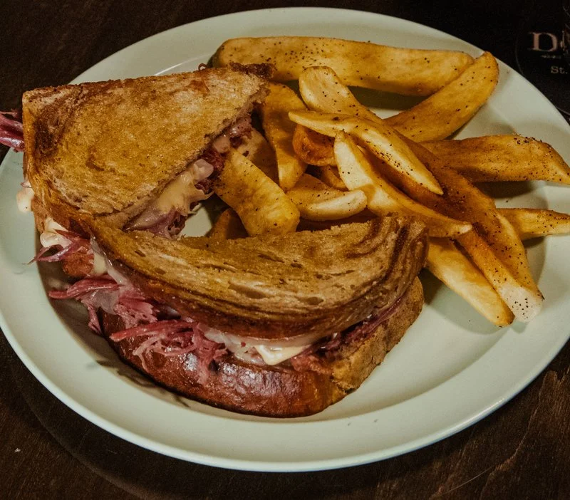 House-made Reuben sandwich and seasoned fries at Donovan's Irish Pub & Restaurant.